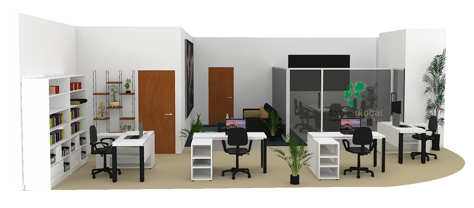 3D Office Render - View 1